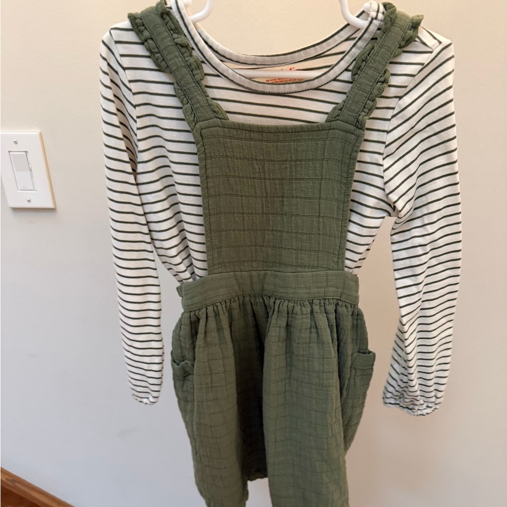 Cat & Jack Green and White Striped Casual Dress
